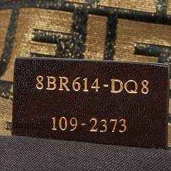 Pre Owned Fendi Gold/Black Zucca Canvas and Leather Mia Flap Bag