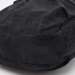 Fendi Black Zucca Canvas and Patent Leather Mia Hobo