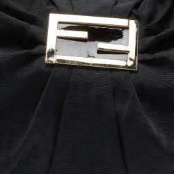 Fendi Black Zucca Canvas and Patent Leather Mia Hobo