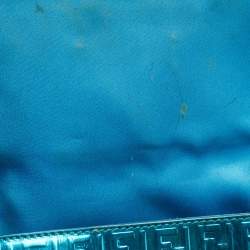 Fendi Blue Metallic Zucchino Laminated Leather Baguette Bag