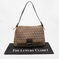 مملوكة مسبقًا حقيبة باغيت فندي ماما جلد وكانفاس زوكينو بني/بيج