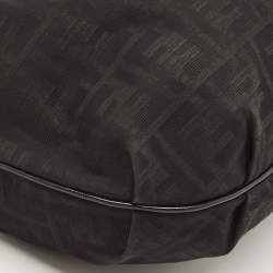 Pre Owned Fendi Black Zucca Canvas Chef Chain Link Hobo