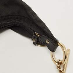 Pre Owned Fendi Black Zucca Canvas Chef Chain Link Hobo