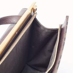 Pre Owned Fendi Brown Zucca Canvas And Leather Small Demi Jour Top Handle Bag