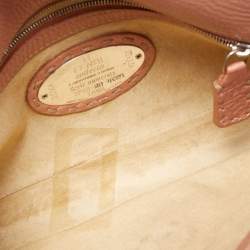 Fendi Old Rose Selleria Leather FF Flap Baguette Bag