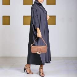 Fendi Old Rose Selleria Leather FF Flap Baguette Bag