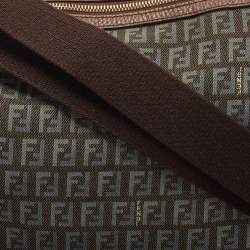 Fendi Blue/Brown Zucchino Canvas and Leather F Charm Messenger Bag