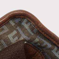 Fendi Blue/Brown Zucchino Canvas and Leather F Charm Messenger Bag
