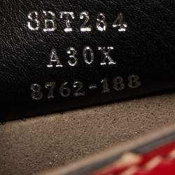 Pre Owned Fendi Red/Beige Leather Kan I F Logo Shoulder Bag