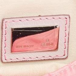 Pre Owned Fendi Pink Ombre Zucchino Fabric Mini Mama Baguette Bag