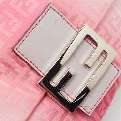 Pre Owned Fendi Pink Ombre Zucchino Fabric Mini Mama Baguette Bag