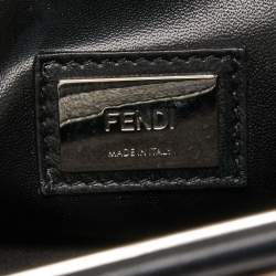 Pre Owned Fendi Black Tortoiseshell Effect Leather Medium Peekaboo Iseeu Top Handle Bag