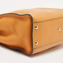 مملوكة مسبقًا حقيبة فندي بيكابوو جلد أي سي يو جلد وزجاج بليكسي بني فاتح مطبوع بيد علوية 