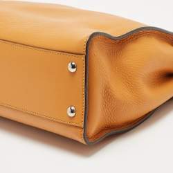 مملوكة مسبقًا حقيبة فندي بيكابوو جلد أي سي يو جلد وزجاج بليكسي بني فاتح مطبوع بيد علوية 