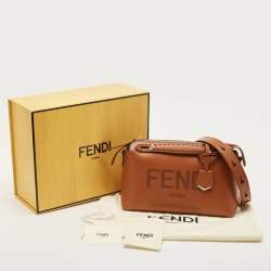 Pre Owned Fendi Brown Leather Medium By The Way Boston Bag