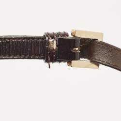 Pre Owned Fendi Tobacco Zucca Canvas and Patent Leather Mia Flap Shoulder Bag