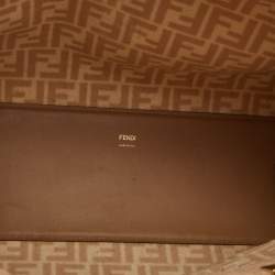 Pre Owned Fendi Beige Wool and Leather Medium Sunshine Tote