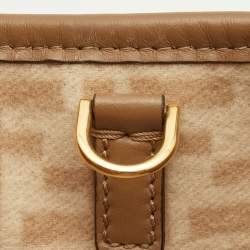 Pre Owned Fendi Beige Wool and Leather Medium Sunshine Tote