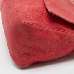 Pre Owned Fendi Red Shimmer Leather Mama Forever Shoulder Bag