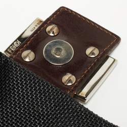 Pre Owned Fendi Black Mesh Coated Fabric Mama Baguette Shoulder Bag