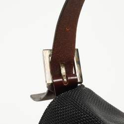 Pre Owned Fendi Black Mesh Coated Fabric Mama Baguette Shoulder Bag