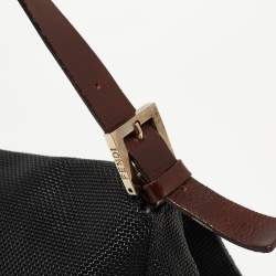 Pre Owned Fendi Black Mesh Coated Fabric Mama Baguette Shoulder Bag