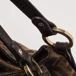 Pre Owned Fendi Tobacco Zucca Canvas and Leather Chef Shoulder Bag
