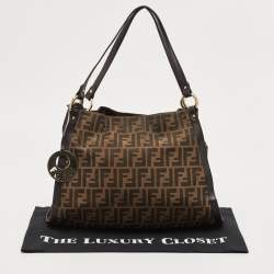 Pre Owned Fendi Tobacco Zucca Canvas and Leather Chef Shoulder Bag