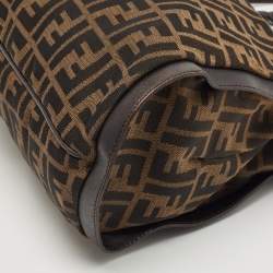 Pre Owned Fendi Tobacco Zucca Canvas and Leather Chef Shoulder Bag