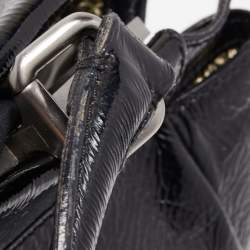 Pre Owned Fendi Black Patent Leather Large Peekaboo Top Handle Bag