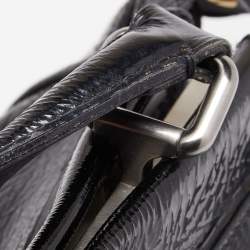 Pre Owned Fendi Black Patent Leather Large Peekaboo Top Handle Bag