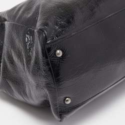 Pre Owned Fendi Black Patent Leather Large Peekaboo Top Handle Bag
