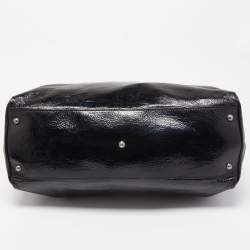 Pre Owned Fendi Black Patent Leather Large Peekaboo Top Handle Bag