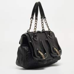 Pre Owned Fendi Black Pebbled Leather B Bag