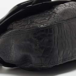 Pre Owned Fendi Black Pebbled Leather B Bag