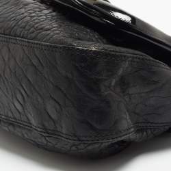 Pre Owned Fendi Black Pebbled Leather B Bag