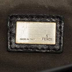 Pre Owned Fendi Black Pebbled Leather B Bag