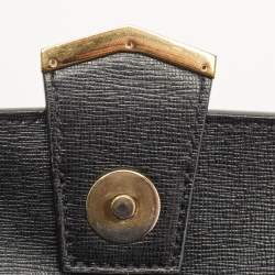 Pre Owned Fendi Black Leather Small Demi Jour Top Handle Bag