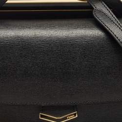 Pre Owned Fendi Black Leather Small Demi Jour Top Handle Bag