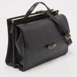 Pre Owned Fendi Black Leather Small Demi Jour Top Handle Bag