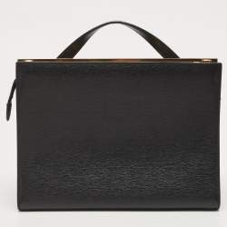 Pre Owned Fendi Black Leather Small Demi Jour Top Handle Bag