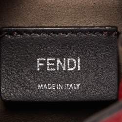 Pre Owned Fendi Red Zucca Leather Mini Mon Tresor Bucket Bag