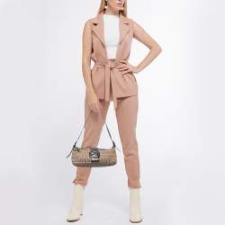 Pre Owned Fendi Beige/Brown Zuchinno Canvas and Leather Baguette Bag