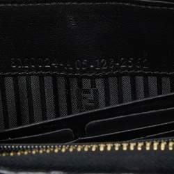Pre Owned Fendi Black Patent Leather Fendilicious Zip Around Wallet