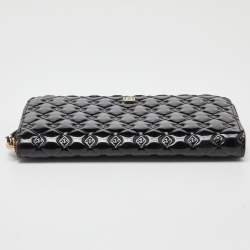 Pre Owned Fendi Black Patent Leather Fendilicious Zip Around Wallet