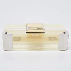 Pre Owned Fendi Yellow/Clear Plexiglass and Leather Mini Trunk Baguette