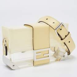 Pre Owned Fendi Yellow/Clear Plexiglass and Leather Mini Trunk Baguette