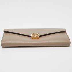 Fendi Taupe Leather F is Fendi Continental Wallet