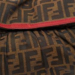 Fendi Tobacco/Red Zucca Canvas and Leather Chef Shoulder Bag