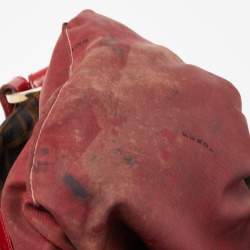 Fendi Tobacco/Red Zucca Canvas and Leather Chef Shoulder Bag